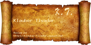 Klauber Tivadar névjegykártya