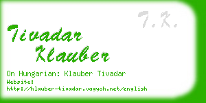 tivadar klauber business card